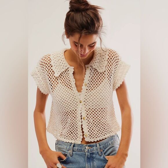 Free People Lily Crochet Top - Picture 1 of 5